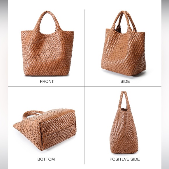 Queenoris NWT Large Capacity Classic Shoulder Bags, Brown Vegan F-10 - Picture 7 of 11